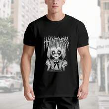 Camiseta de ilustración de muñeca embrujada espeluznante Haunt Mess. 100% Algodón. Regalo para hombres, mujeres, papá, mamá y amigos. Tallas S-XXXL. Negro - Negro - Ver 4