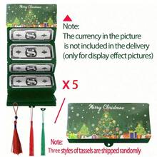 5pcs/Set Christmas Money Envelopes/Red Packets And Gift Card Holders - 10 Slots/Pack Christmas Santa Claus Holiday Design With Snowflakes, Trees And "Merry Christmas" Text - Red, Green, Blue Paper Gift Supplies For Cash, Cards - Ideal For Christmas, Birthday, Thanksgiving, Christmas Gift Bags, Holiday Decor, Party Favors, Used For Christmas, Thanksgiving, Birthday, Surprise Party Envelopes, Event Storage, Party Supplies