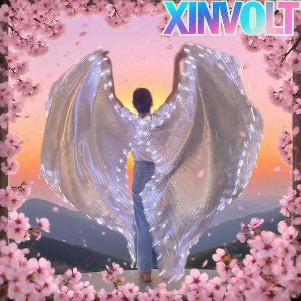 1 قطعة رداء أبيض مضيء مزين بأجنحة رقص فضية