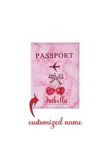可定制迷你护照夹，印有姓名和心形图案，旅行证件收纳包和卡包，适合送礼和日常使用，时尚耐用，是旅行、商务出行、馈赠亲友、情侣的理想之选，也是生日、节日和圣诞节的绝佳礼物，旅行收纳神器。 - 粉色 - 查看 10