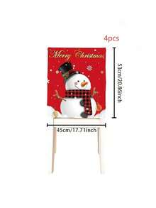 4pcs/6pcs/280pcs Christmas Chair Covers, Red Background Snowman Design Chair Slipcovers, Christmas Party Decorations, Indoor & Outdoor Christmas Chair Covers, Christmas Party Supplies, Suitable For Christmas Family Gatherings, Holiday Party Atmosphere Decoration, Gift Giving, Restaurant Theme Decor Sets, Home Linen Chair Covers, Seasonal Home Decor Dirt-Resistant Chair Covers, Holiday Dining Chair Covers