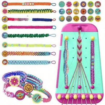 Complete DIY Craft Kit For Bracelets And Necklaces - Vibrant Handmade Jewelry Making Set With Pink/Green/Yellow Cords, Beads, Charms And Tools - Great For Teens' Creative Projects, Birthdays, Christmas And All Season Gifts, Jewelry Making Beads