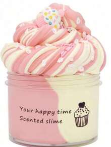 黄油史莱姆，奶油香味史莱姆生日礼物，柔软不粘的 DIY 史莱姆套装派对礼物，情人节、复活节、圣诞节、万圣节填充物 [随机贴纸]