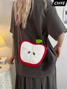 1 chiếc túi đeo chéo nữ bằng nylon, hình quả táo, kiểu hoạt hình dễ thương, dây đeo vai có thể điều chỉnh, chống trầy xước và bền, nhẹ, thích hợp cho hoạt động ngoài trời/du lịch/đi làm, túi mùa hè, phong cách tối giản thường ngày, quà tặng cá nhân cho bạn gái, thiếu niên, học sinh trung học. - Nhiều màu - Xem 4