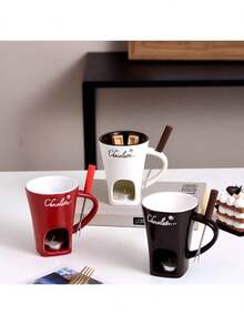 1-Piece Ceramic Chocolate Cheese Hot Pot Set - The Base Is Paired With A Ceramic Bowl, Suitable For Use On Valentine's Day, Parties, And Family Gatherings - No Need For Stove Heating, Easy To Clean Surface, Ideal Gift For Cheese, Chocolate, And Dessert Lovers, Modern Kitchen Utensils, Elegant Plates And Dishes, Butter Warmer, Essential For Home Cooking.