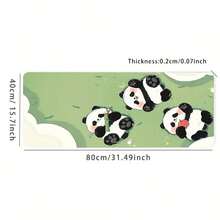1 Piece Extended Cute Panda Mouse Pad - Large Desk Mat, Stitched Edges, Non-Slip Rubber Base, Compatible With Keyboards And Gaming Mice, Charming Cartoon Panda Design - 23.6 X 11.8 Inches (60 X 30 Cm) - View 5