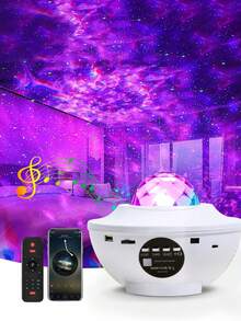 1件装音乐星空投影夜灯 - RGB音箱灯带，带遥控器和定时器，USB供电 - 卧室氛围营造和送礼佳品 - 彩色 - 查看 5