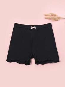 4件套女童无缝透气莫代尔安全短裤夏季薄款内裤 - 黑色 - 查看 4