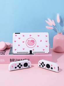 1pc Pink Heart, Bow & Leopard Print Kitten Pattern Protective Case Compatible With Nintendo Switch 2 (2025), Switch NS, Switch OLED, Switch Lite, Accessories For Nintendo Switch 2/Switch, Full Set Including Storage Pouch, Card Slot Dock, Best Gift For Switch Players - Multicolor - View 14