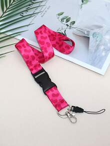1pc Pink Leopard Breakaway Teacher Keychain Lanyard Set With Id Card Holder,Cute Neck Strap Lanyard For Keys,Credit Card,Pass,Phone Charm Accessories,With A Metal Key Ring,Great Gifts For Teachers,Students,Staff,The Best Teacher's Day Gift To Thank Your Teacher