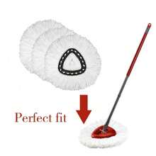 3 Pack Spin Mop Refill - Replacement Head Compatible With O Cedar, Microfiber Spin Mop Refills,Clean The Floor. Easy Floor Cleaning Mop Head Replacement - White - View 5