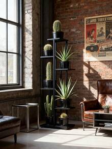 6/5/4 Tier Plant Stand - Home Garden Decor & Plant Storage Rack - Creative Pot Organizer Stunning Design, Perfect For Indoor/Outdoor Decor Space-Saving Indoor/Outdoor Plant Stand - Sáu lớp màu trắng - Xem 9