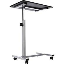 Airlift Height Adjustable Mobile Rolling Laptop Cart Computer Workstation Desk, Table Home, Office, Classroom, Hospital, Wheels, Black, Flat 24 New Model - Negro + Soporte para cama (24") - Ver 6