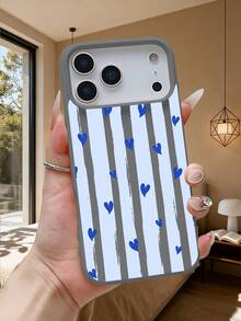 Heart-Shaped Printed Striped Mobile Phone Case, Made Of Anti-Drop, Shockproof, Scratch-Resistant Soft Material, Dirt-Resistant And Durable, Suitable For Teenagers Mobile Phone Case, Compatible With Iphone 17Promax/17Pro/17AIR/17/16Promax/16Pro/16Plus/16/15Promax/15Pro/15Plus/15/14Promax/14Pro/14Plus/14/13Promax/13Pro/13/12Promax/12Pro/12/11Promax/11Pro/11 - Màu vàng - Xem 4