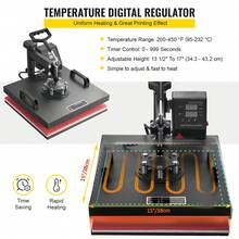 Heat Press Machine 15x15 Inch 8pcs 1050W Combo Digital Multifunctional Sublimation Heat Transfer Machine Dual LED Display For T-Shirts Hat Mug Cap Plate Flip Design - 查看 4