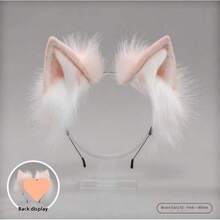 Japanese Lolita Cat Ear/Fox Fur Fluffy Hair Clip, Handmade Faux Animal Ear Headband (The Product Image Shows The Arranged Style, Which Is The Same As The Actual Item) - 黑色 - 查看 16