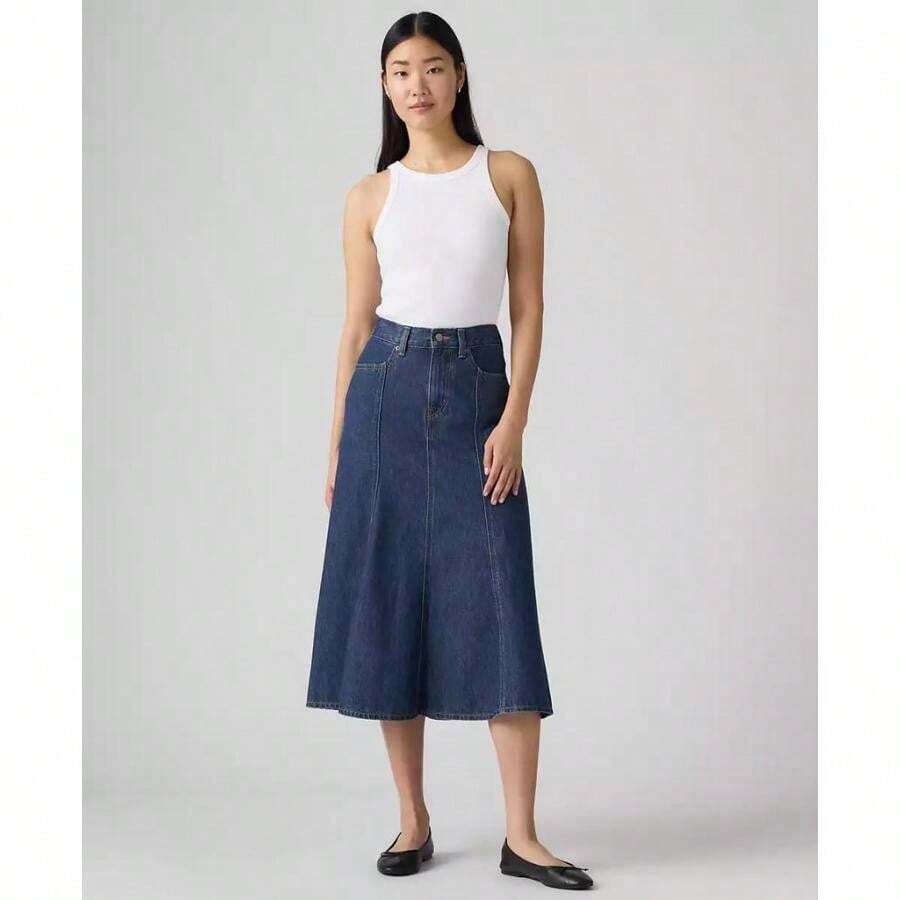 Levi's Women's Fit And Flare High Rise Skirt | - Màu xanh lam - Xem 1