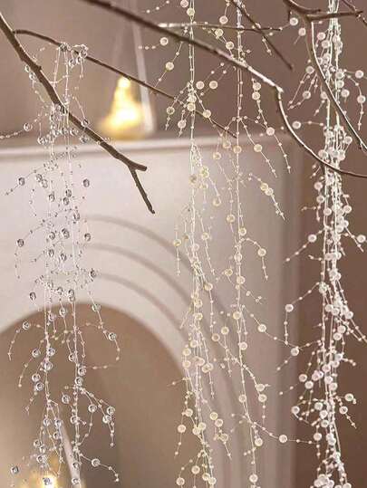 3/5/10 piezas Guirnalda de perlas de 1,4 m para decoración navideña, decoración de árbol de Navidad, guirnalda de cuentas en círculo, decoración colgante DIY para el hogar, fiesta, boda, manualidades hechas a mano