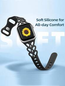 Slim Braided Silicone Band: For Apple Watch Bands Women 40mm 41mm 38mm 42mm 44mm 45mm 46mm 49mm - Cute Heart Lace Breathable Thin Sport Strap For I Watch SE Series 10 9 8 7 6 5 4 3 1 Ultra 2