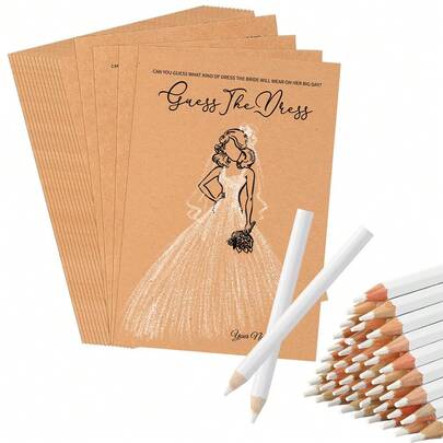 20 件新娘送礼会游戏，包括婚礼送礼会游戏卡和水溶性铅笔，趣味婚礼装饰派对用品游戏创意