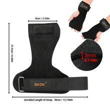 SKDK 1 Pair Basic Model Padded Weight Lifting Straps Deadlift Straps With Wrist Support, Gym Wrist Straps For Weightlifting And Workout, Lifting Grips Hand Straps For Men Women. - Black - View 10