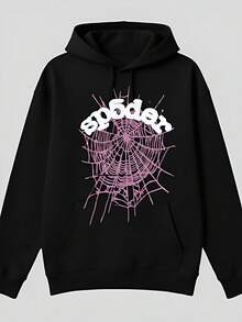 Men's & Women's Cotton Hoodie Y2k Spider Web Print Hoodies Men Gothic Punk Long Sleeve Sweatshirts Pants Streetwear Autumn Casual Hip Hop Loose Pulloversgraphic Hoodies Halloween Clothes Fall Clothes For Women & Men,Y2k,Funny Christmas&Halloween Cotton Hoodies,Suitable For Festivals, Parties, Home Wear, Daily Commuting, Back-To-School, And Concert Outfits. Printed And Shipped In The USA. - 黑色 - 查看 1