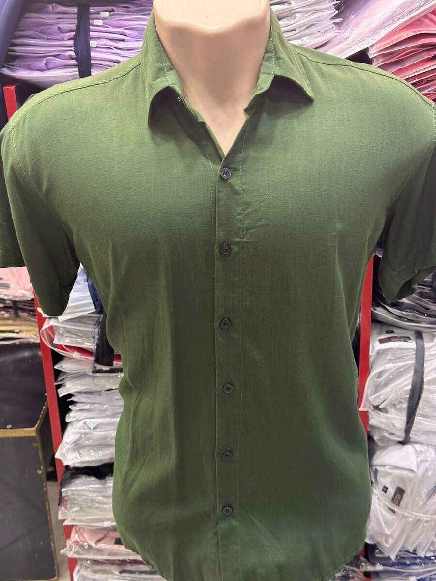 Men's Shirts - Army Green - View 1