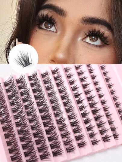120 longs cils segmentés, mélange de longueurs de 8 à 16 mm, cils incurvés en forme de C. Cils secrets faciles à poser pour un regard de biche