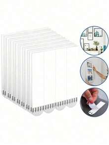 24 قطعة من شرائط تعليق الصور متينة مصنوعة من البولي أميد، حلقات تعليق لاصقة غير مدمرة، مناسبة للجدران الجافة، مثالية لتعليق الصور وديكورات عيد الميلاد، مثالية لموسم الأعياد، شرائط تعليق الصور بدون ثقب، خطافات حائط قابلة للإزالة الجانب