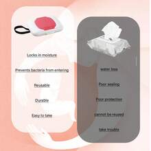 Travel Wipe Holder,Wipes Container,Wet Wipe Container Box For Strollers,Hanging Refillable Wipes Dispenser Portable Baby Wipe Case For Indoor Outdoor Use - Multicolor - View 9