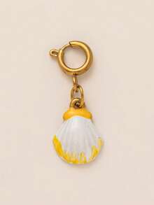 1pc Cute Animal Shaped Pendant, Designs Include Fish, Leopard, Parrot, Dachshund, Penguin, Seahorse, Seashell, Paw Print, Inlaid Zirconia, 18K Gold Plated Stainless Steel, Suitable For DIY Jewelry, Necklace, Bracelet, Earring, Keychain, Bag Charm, Women's Jewelry Accessory, Wallet Decor, Small Pendant, DIY Craft