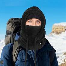 1/2 件女士冬季羊毛连帽围巾 - 防风、保暖、厚实保暖、适合户外旅行/运动/购物/社交、圣诞礼物、冬季必备 3 种颜色可选 - 彩色 - 查看 6