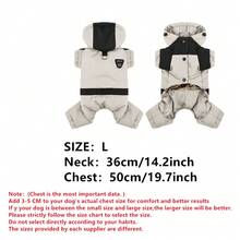 Combinaison d'hiver pour chien de compagnie - Manteau imperméable et coupe-vent à quatre pattes avec capuche, vêtement de mode pour animaux de compagnie. Veste d'hiver chaude pour chien avec design réfléchissant et sportif. Plusieurs couleurs (rose, beige, kaki, bleu, bordeaux) pour petits chiens. Idéal pour la promenade par temps froid et les activités extérieures - Beige - Voir 22