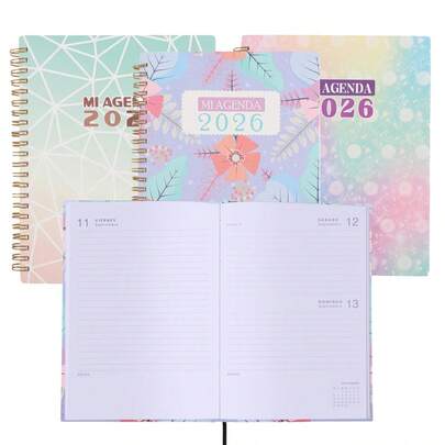 koovi group Agenda Diaria Koovi 2026 con Espiral Metálico, 160 Hojas A5, Secciones de Notas, Directorio y Vista Anual - Diseño Versátil y Duradero para Planificación Diaria