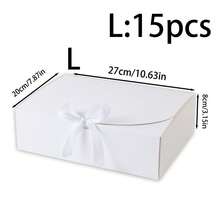 3/5/15PCs Gift Boxes With Lids, White Black 10.6X8X3.2 Inch Gift Boxes, Bridesmaid Proposal Box With Ribbon, Kraft Paper Boxes For Wedding, Packaging, Present, Birthday, Christmas, Party - White - View 13