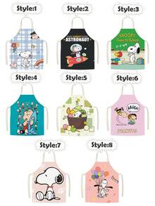 Delantal de Snoopy, delantal impermeable de cocina, cubierta a prueba de aceite para cocinar en casa, hornear y cocinar arroz. - Multicolor - Ver 2