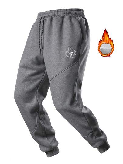 Pantalones de chándal casuales con forro polar para hombres
