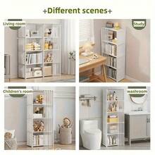 1pc Portable Closet, Multifunctional Cube Bookshelf Wardrobe, 31.5"X15.7" Freestanding Organizer With Curtain, Storage Rack For Bedroom, Living Room, Kitchen, Office, Holiday Decor, Christmas Gift