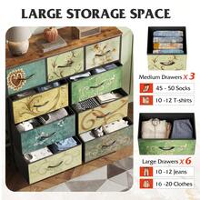 9 Drawer Fabric Dresser For Bedroom, Tall Storage Tower With Fabric Bins, Steel Frame, Wood Top, Easy Pull Handle Suitable For Hallway, Entryway, Closet