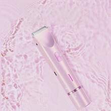 Depiladora para mujeres, afeitadora eléctrica para mujeres (aplicable para zona del vello púbico, axilas, piernas, brazos y rostro), recortadora de cabello de doble cabezal para mujeres, afeitadora 2 en 1 para zona bikini - Morado - Ver 2