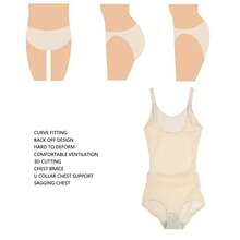 Body moldeador Lencería Jacquard Seda helada Body corsé moldeador de cintura fina para mujer Piel Adecuado para 52,5-60 kg M - Caqui - Ver 3