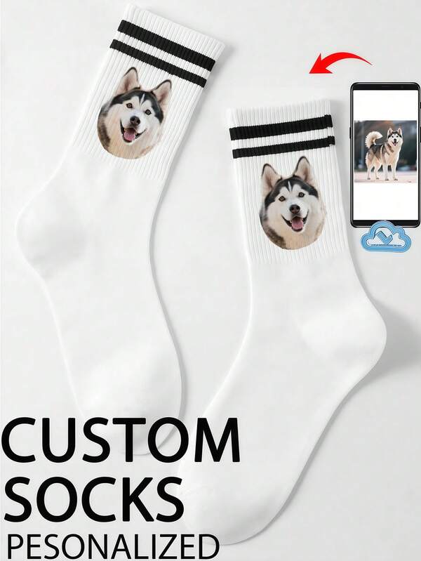 A Pair Of Women's Personalized Custom Socks – Various Colors, Photos & Styles To Choose From, Allow You To Create One-Of-A-Kind Presents For Family, Friends And Loved Ones (A Special Personalized Custom Treasure)