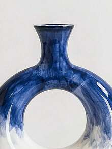 1 pieza Jarrón decorativo de estilo nórdico con círculos de colores, jarrón de flores pintado a mano para sala de estar, entrada, alquiler vacacional, decoración de mesa de hotel, decoración del hogar, decoración de habitación, jarrón de vidrio