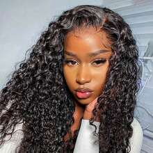 Burmese Curly Human Hair Wig Vietnamese Hair 13x4 Lace Front Wigs Human Hair 250% Density  Bouncy Curly Natural Color Curly Remy Human Hair Lace Wigs Transparent Lace Front Wig - Natural Black - 查看 1