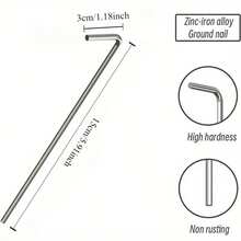 9/17/25 piezas de estacas para tienda de jardín, 7 tipos de clavos para suelo + 7 tipos de clavos + ganchos en forma de J galvanizados y reforzados para anclar al suelo para césped