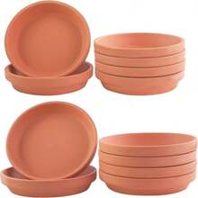 24/12/6/3 Pcs Small TerraCotta Saucer Terracotta Pot Plant Saucer Perfect Tiny Clay Plant Trays Mini Round Plant Pot Saucers, For 3/4/4.5incn Succulents Nursery Pots, Size 3.5inch