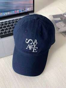 1pc Korean Style Ins Letter Embroidery Baseball Cap, Women Spring Autumn Regular Soft Top Large Head Circumference Small Face Baseball Cap, Gift For Friends Birthday Party - Multicolor - View 7