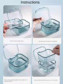 1/2 pièces Boîte de rangement pour appareils dentaires invisibles, boîte de rangement orthodontique à double couche, boîte pour brackets invisibles, boîte de nettoyage portable avec design de drainage, convient pour la maison, l'extérieur et les voyages