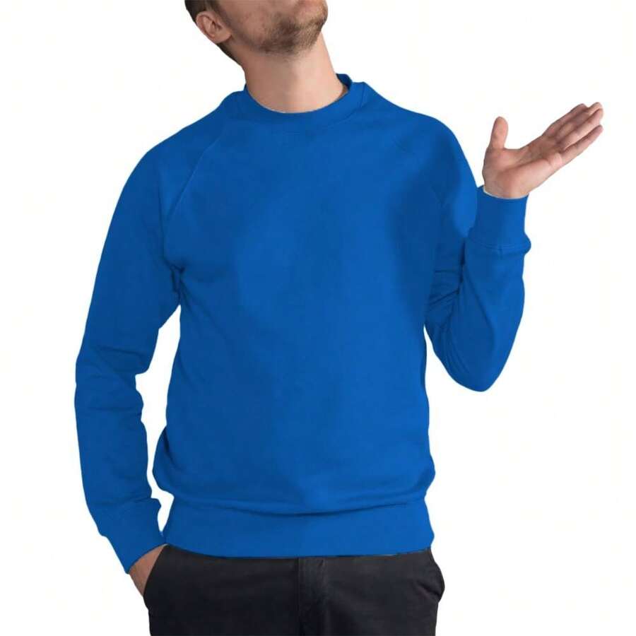 SG Mens Raglan Sleeve Crew Neck Sweatshirt (Royal) - 寶藍色 - 查看 1