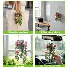 1 cây móc dễ thương cho gương chiếu hậu ô tô/trang trí phòng, phụ kiện treo gương ô tô thủ công theo phong cách Boho phù hợp cho phụ nữ và trẻ em gái, đồ trang trí thẩm mỹ nội thất ô tô màu xanh lá cây, đồ trang trí móc treo xe tải cho nam giới - Nhiều màu - Xem 4